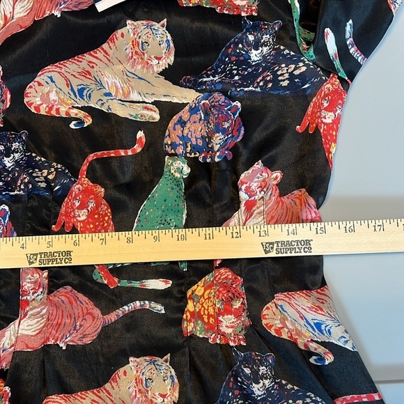 NWT Zara Basic Z1975 Denim Polyester Tiger Cat Dress M - Picture 11 of 12